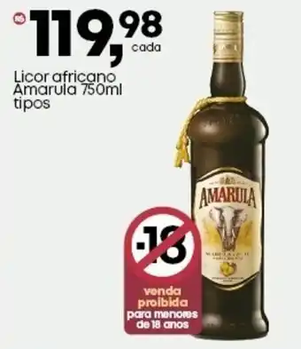 Frangolândia Licor africano Amarula tipos oferta