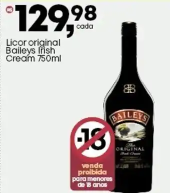 Frangolândia Licor original Baileys Irish Cream oferta