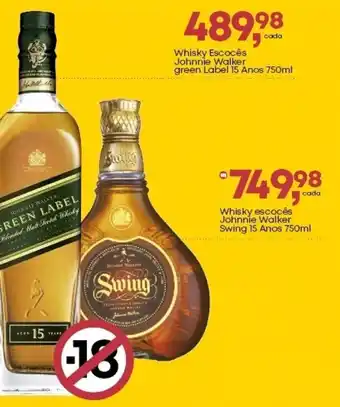 Frangolândia Whisky escocês Johnnie Walker Swing 15 Anos oferta