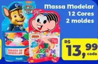 Supermercados Planalto Massa modelar 12 Cores 2 moldes oferta