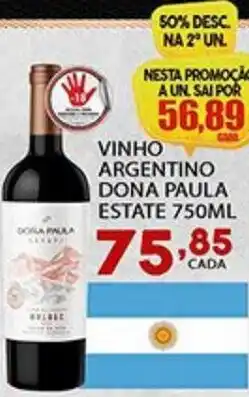 Supermercado Porecatu Vinho argentino dona paula estate oferta