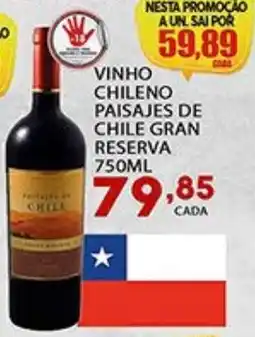 Supermercado Porecatu Vinho chileno paisajes de chile gran reserva oferta