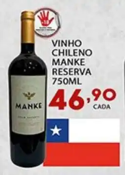 Supermercado Porecatu Vinho chileno manke reserva oferta