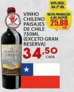 Supermercado Porecatu Vinho chileno paisajes de chile oferta