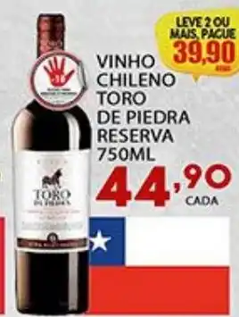 Supermercado Porecatu Vinho chileno toro de piedra reserva oferta