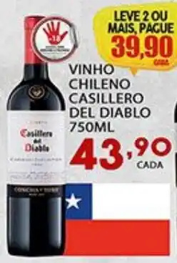 Supermercado Porecatu Vinho chileno casillero del diablo oferta