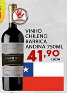 Supermercado Porecatu Vinho chileno barrica andina oferta