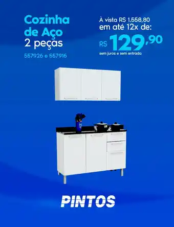 Lojas Pintos Cozinha de Aço 2 peças oferta