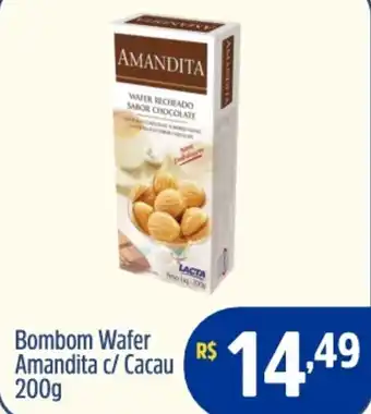 Quartetto Supermercados Bombom Wafer Amandita c/ Cacau oferta