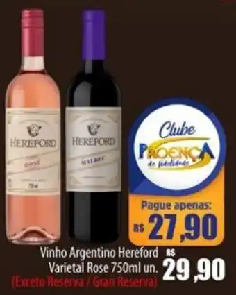 Proença Supermercados Vinho Argentino Hereford Varietal Rose oferta