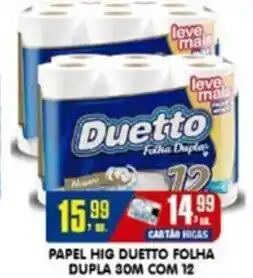 Higa's Supermercado Papel hig duetto folha dupla 30m com 12 oferta