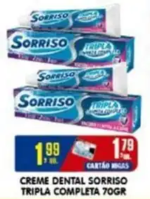 Higa's Supermercado Creme dental sorriso tripla completa oferta