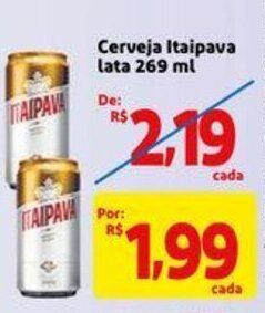 Mercado Extra Cerveja Itaipava lata 269ml oferta