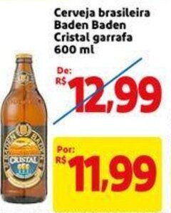 Mercado Extra Cerveja Brasileira Baden Baden Cristal garrafa 600ml oferta