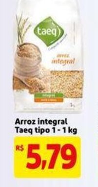 Mercado Extra Arroz integral Taeq Tipo 1 1kg oferta