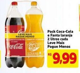 Mercado Extra Pack Coca Cola e Fanta Laranja 2L cada Leve Mais Pague Menos oferta