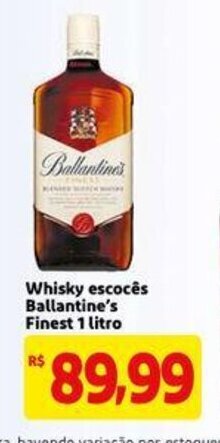 Mercado Extra Whisky escoes Ballantine's Finest 1L oferta
