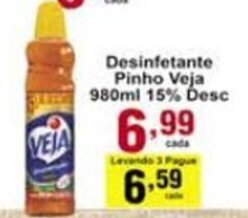 Desinfetante Pinho Veja 980ml 15% Desc