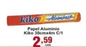 Rossi Supermercado Papel Aluminio Kiko 30cmx4m c/1 oferta