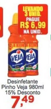 Rossi Supermercado Desinfetante Pinho Veja 980ml 15% Desc oferta