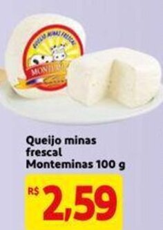 Mercado Extra Queijo minas frescal Monteminas 100g oferta