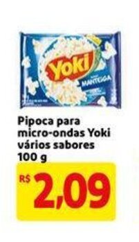 Mercado Extra Pipoca para micro ondas Yoki 100g oferta