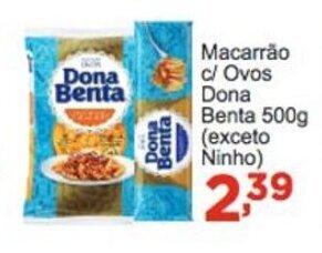 Rossi Supermercado Macarrao c/ Ovos Dona Benta 500g oferta