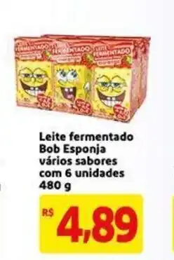 Mercado Extra Leite fermentado Bob Esponja 480g oferta