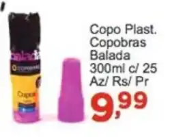 Rossi Supermercado Copo Plast. Copobras Balada 300ml c/25 Az/ Rs/ Pr oferta