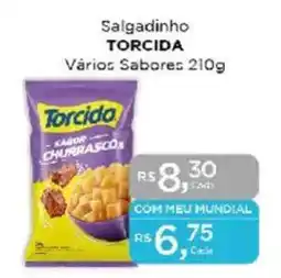 Supermercados Mundial Salgadinho TORCIDA Vários Sabores oferta