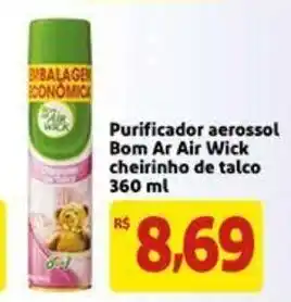 Purificador Aerossol Bom Ar Air Wick Cheirinho de Talco 360ml