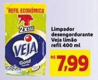 Mercado Extra Limpador desengordurante Veja limao refil 400ml oferta