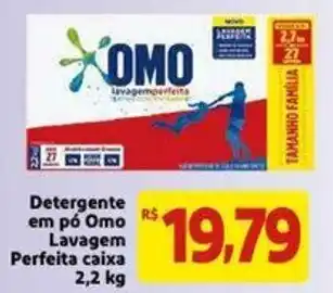 Mercado Extra Detergente em Po Omo Lavagem Perfeita caixa 2.2kg oferta