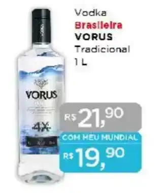 Supermercados Mundial Vodka Brasileira VORUS Tradicional oferta