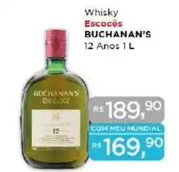 Supermercados Mundial Whisky Escocês BUCHANAN'S 12 Anos oferta