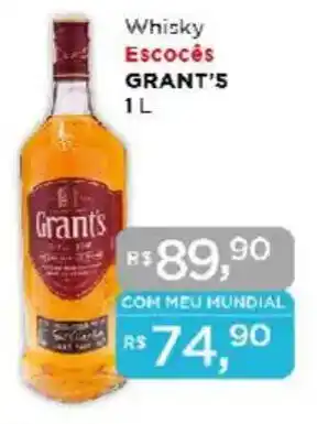 Supermercados Mundial Whisky Escocês GRANT'S oferta