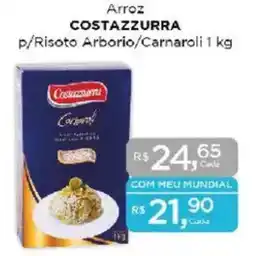 Supermercados Mundial Arroz COSTAZZURRA p/Risoto Arborio/Carnaroli oferta