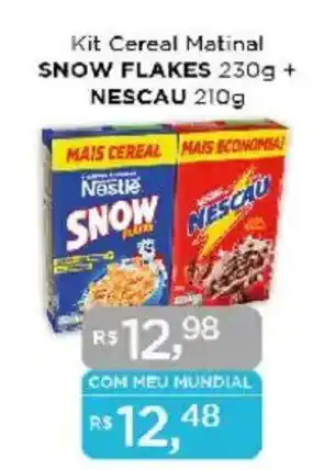 Supermercados Mundial Kit Cereal Matinal SNOW FLAKES + NESCAU oferta