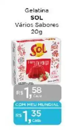 Supermercados Mundial Gelatina SOL Vários Sabores oferta