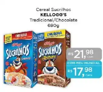 Supermercados Mundial Cereal Sucrilhos KELLOGG'S Tradicional/Chocolate oferta