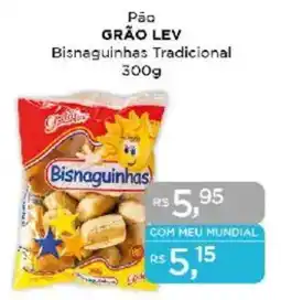 Supermercados Mundial Pão GRÃO LEV Bisnaguinhas Tradicional oferta