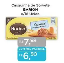 Supermercados Mundial Casquinha de Sorvete BARION oferta