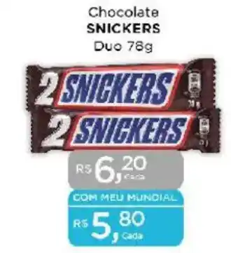 Supermercados Mundial Chocolate SNICKERS Duo oferta