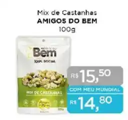 Supermercados Mundial Mix de Castanhas AMIGOS DO BEM oferta