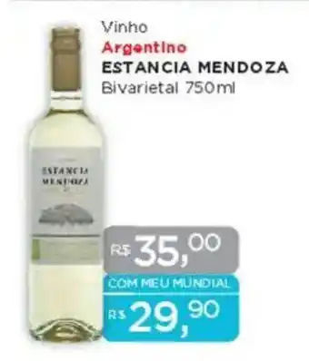 Supermercados Mundial Vinho Argentino ESTANCIA MENDOZA Bivarietal oferta