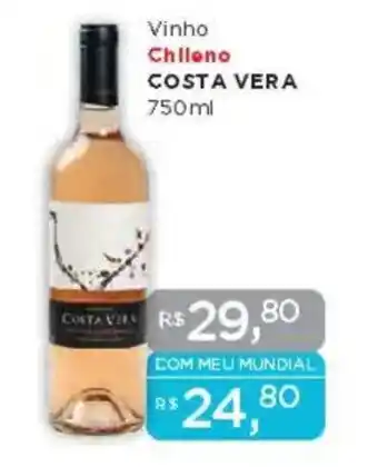 Supermercados Mundial Vinho Chileno COSTA VERA oferta