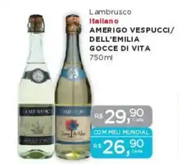 Supermercados Mundial Lambrusco Itallan o AMERIGO VESPUCCI/ DELL'EMILIA GOCCE DI VITA oferta