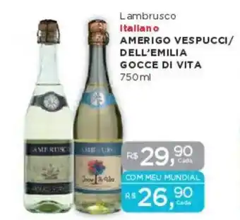 Supermercados Mundial Lambrusco Itallan o AMERIGO VESPUCCI/ DELL'EMILIA GOCCE DI VITA oferta