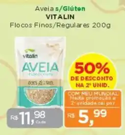 Supermercados Mundial Aveia s/Glúten VITALIN Flocos Finos/Regulares oferta