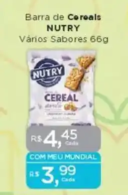 Supermercados Mundial Barra de Cereals NUTRY Vários Sabores oferta